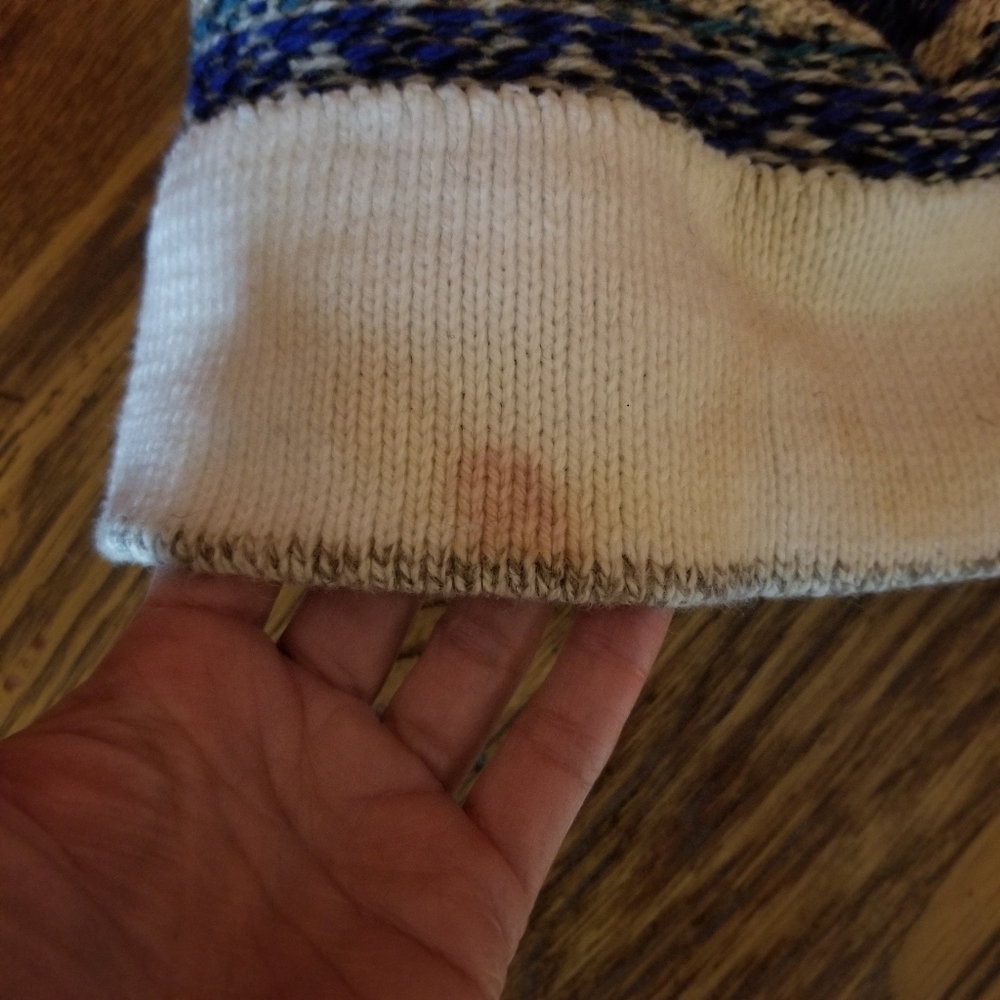 EDDIE BAUER VTG 90s Wool Fair Isle Winter Ski Hat Made in USA - Picture 5 of 5